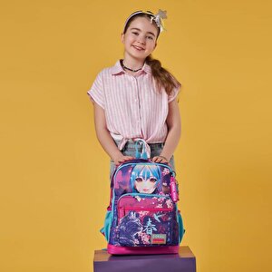 Anime Kedi Desenli Büyük Boy Okul Sırt Çantası 23753