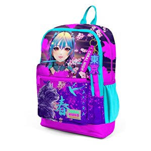 Coral High Anime Kedi Desenli Büyük Boy Okul Sırt Çantası 23753
