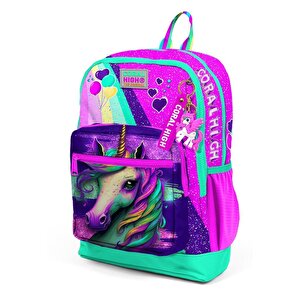 Coral High Unicorn Desenli Büyük Boy Okul Sırt Çantası 23758