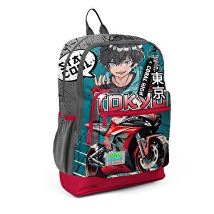 Motorsiklet Desenli Büyük Boy Okul Sırt Çantası 23764