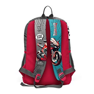 Motorsiklet Desenli Büyük Boy Okul Sırt Çantası 23764