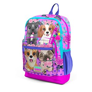 Coral High Pembe Köpek Desenli Büyük Boy Okul Sırt Çantası 23750