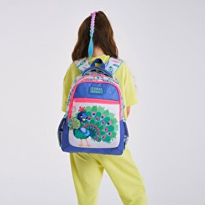 2li Set Tavuskuşu Desenli Okul Çantası Beslenme 23488