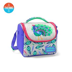 Coral High 2li Set Tavuskuşu Desenli Okul Çantası Beslenme 23488