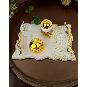 Destiny Gold Söz Tepsisi Ve Nişan Tepsisi Ve Damat Kahvesi