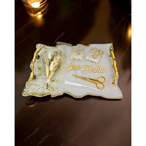 Destiny Gold Söz Tepsisi Ve Nişan Tepsisi Ve Damat Kahvesi