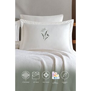 Elart Sunrise Battaniye Seti Çift Kişilik 6 Parça Krem