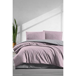 Elart Simple Fitted Çift Kişilik Nevresim Takımı 4 Parça Pembe