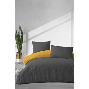Elart Simple Fitted Çift Kişilik Nevresim Takımı 4 Parça Sarı
