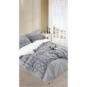 Elart Bonny Peluş Nevresim Takımı 6 Parça Çift Kişilik Gri