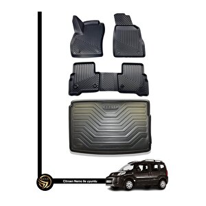 Citroen Nemo 3d Havuzlu Paspas + Bagaj Havuzu İkili Set