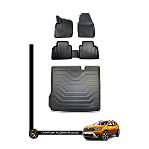 Dacia Duster 4x2 3d Havuzlu Paspas + Bagaj Havuzu İkili Set