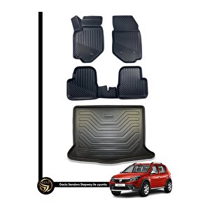 Dacia Sandero 2008-2020 3d Kauçuk Paspas + Bagaj Havuzu Set Dea