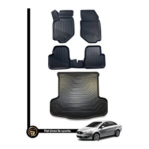 Fiat Linea 3d Kauçuk Paspas + Bagaj Havuzu Set Dea