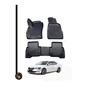 Skoda Super B 2015+ 3d Havuzlu Paspas Kauçuk Rjn