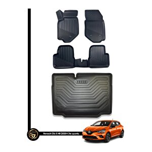 Renault Clio 5 3d Havuzlu Paspas Hatchback 2020 Sonrası + Bagaj Havuzu İkili Set