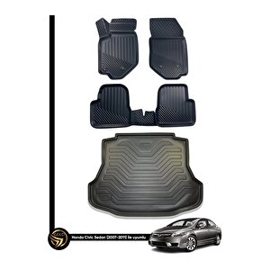 Honda Civic 3d Havuzlu Paspas Sedan 2007-2011 + Bagaj Havuzu İkili Set