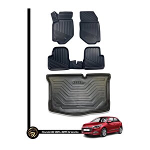 Hyundai I20 2014-2019 3d Kauçuk Paspas + Bagaj Havuzu Set Dea