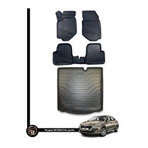 Peugeot 301 3d Kauçuk Paspas + Bagaj Havuzu Set Dea