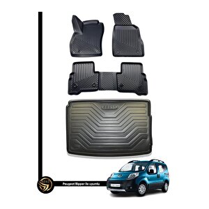 Peugeot Bipper 3d Kauçuk Paspas + Bagaj Havuzu Set Dea