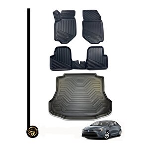 Toyota Corolla 2019-2024 Sedan 3d Havuzlu Paspas + İkili Set