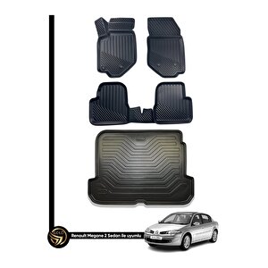 Renault Megane 2 Sedan 3d Kauçuk Paspas + Bagaj Havuzu Set Dea