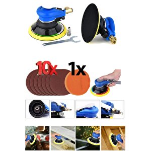 Ultra Profesyonel Yüksek Devirli Çok Fonksiyonlu Ahşap Metal Temizleme Havalı Orbital Zımpara