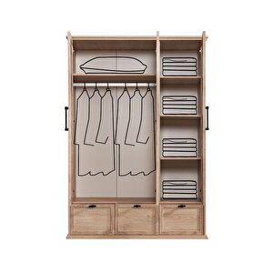 Polo Genç Odası - 3 Kapaklı Dolap, Karyola, Komodin, Çalışma Masası, Şifonyer