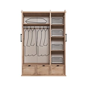 Polo Genç Odası - 3 Kapaklı Dolap, Karyola, komodin, Şifonyer