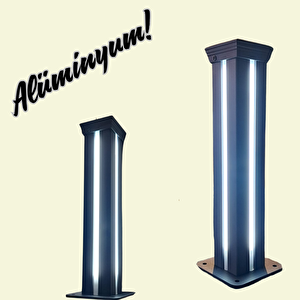 Alümiyum Ledli Bahçe Aydınlatma Direği Paslanmaz H:50cm 0.9x0.9cm Beyaz Led