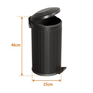 Aqua Bagno Midas  Çöp Kovası -pedallı 16 Lt. , Mat Siyah