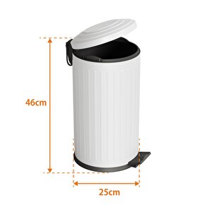 Aqua Bagno Midas  Çöp Kovası -Pedallı 16 Lt. , Beyaz