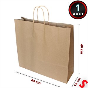 Büküm Saplı Kraft Çanta 40 X 44 X 13 Cm, Natürel - 1 Adet