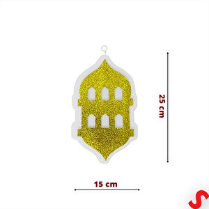 Ramazan Feneri Strafor Süs, 25cm X 15cm - Altın