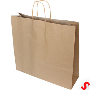 Büküm Saplı Kraft Çanta 40 X 44 X 13 Cm, Natürel - 12 Adet