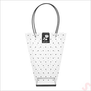 Siyah Saplı Şeffaf Pvc Çanta, 35x26,5x13cm - 1 Adet