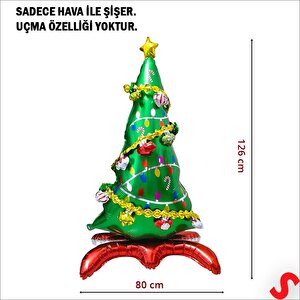 Kırmızı Ayaklı Yılbaşı Ağacı Folyo Balon 126cm X 80cm