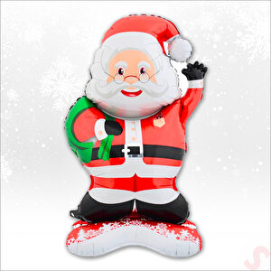 Gözlüklü Noel Baba Folyo Balon 120cm X 67cm