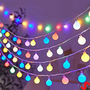 Çok Renkli 20 Led X 4 Mt, Pilli Led Top Işık