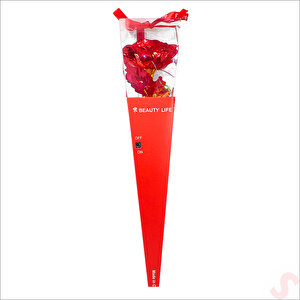 Kutulu Ve Led Işıklı Sonsuzluk Gülü, 35cm - Kırmızı