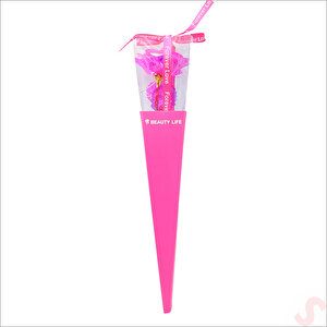Kutulu Ve Led Işıklı Sonsuzluk Gülü, 35cm - Fuşya