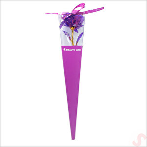 Kutulu Ve Led Işıklı Sonsuzluk Gülü, 35cm - Mor