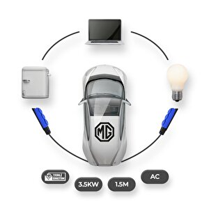 Mg Elektrikli Araçlardan Güç Alın: V2l 3'lü Uzatma Priz Adaptör