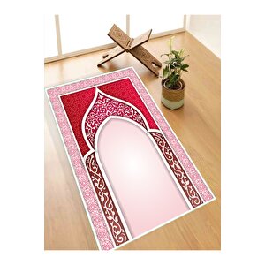 Makinede Yıkanabilir Leke Tutmaz  namazlık Seccade Kaymaz Taban Saçaksız Sec113 Pembe