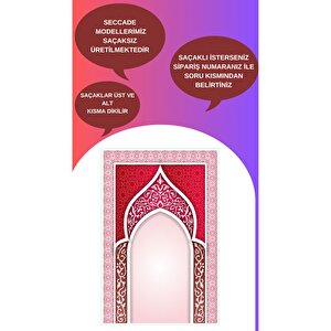 Makinede Yıkanabilir Leke Tutmaz  namazlık Seccade Kaymaz Taban Saçaksız Sec113 Pembe