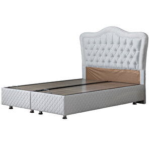 Camelli Tek Kişilik Baza Başlık Deluxe Full Ortopedik Yatak Seti Beyaz 100x200 cm