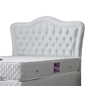Camelli Tek Kişilik Baza Başlık Deluxe Full Ortopedik Yatak Seti Beyaz
