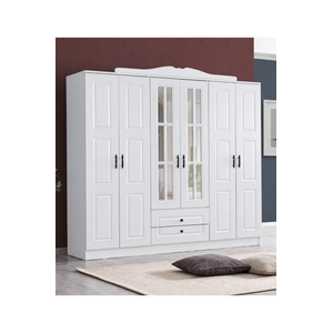 Country West 6 Kapaklı Mdf Beyaz Dolap
