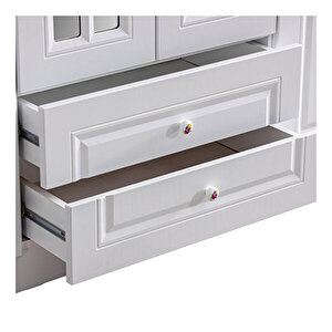 Country West 6 Kapaklı Mdf Beyaz Dolap