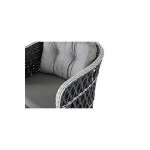 Verona 2 1 1 Masa Bahçe Balkon Mobilyası,koyu Gri